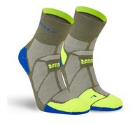 Hilly Unisex Marathon Fresh - Anklet Min Running Sock, Olive/Fluo Yellow, S EU