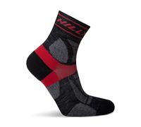 Hilly Unisex Trail - Anklet Med Cushioning, Running Sock, Black/Red, L UK