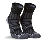 Hilly Unisex Twin Skin - Anklet Min Cushioning, Running Sock, Black/Grey Marl, XL UK