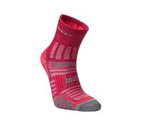 Hilly Unisex Twin Skin - Anklet Min Cushioning, Running Sock, Magenta/Grey Marl, S UK