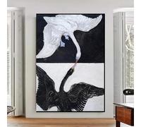 Hilma Af Klint Abstract Contemporary Classic Artwork The Swan Poster Canvas Prints Wall Art Pictures Home Room Decor(60x80CM/Frameless)
