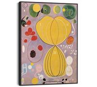 Hilma AF Klint Colourful Wall Art Framed Canvas Print of Abstract No7 Adulthood Painting (97cm x 153cm)