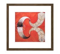 Hilma Af Klint Group Ix Suw The Swan No 9 Abstract 8X8 Inch Square Wooden Framed Wall Art Print Picture with Mount Artery8 Brown One Size