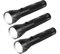 Hilngav 3 Pack Heavy Duty 2 D Cell Battery LED Big Flashlights, Ultra Bright 600 Lumens, Single Mode, Aluminum, Rugged Metal Flashlight for Outdoors and Emergency Power Outages (3 Pack)