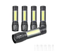 Hilngav 5 Pack Mini Small Pocket LED Flashlight USB Rechargeable High Lumens Bright Powerful EDC Flash Lights - Aluminum Handheld Flashlight Bulk for Kids, Portable Camping Christmas Gifts