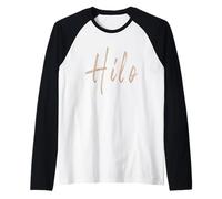 Hilo Hawaii Vintage Elegant Design Raglan Baseball Tee