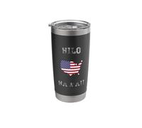 Hilo Hawaii Vintage Hawaii Flag Map Design Stainless Steel Insulated Tumbler