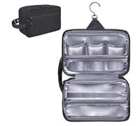 HILOMON Toiletry Bag for Men, YKK Zippers Hanging Bathroom Shower Hygiene Bag with Metal XXL Swivel Hook, Big Comparment, Waterproof for Travel Accessories, Black, 10.6x6.7x4.3, Timeless Minimalist