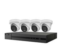 Hilook 4K Outdoor Surveillance Kit, 4 X 4K Turret PoE Cameras, 8CH NVR 2TB HDD, Person/Vehicle Detection, 24/7 Recording, Smart Hybrid Light, Colour & IR, Day And Night Vision, IK28P-480T