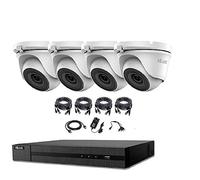 HILOOK 5MP CCTV SYSTEM 4CH 5 MP DVR CAMERA INDOOR OUTDOOR 4X DOME TURRET CAMERAS 2OM NIGHT VISION HDMI KIT (2TB HDD, WHITE)