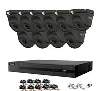 HILOOK HIKVISION 16CH CCTV Camera Systems 10X5MPHD Indoor/Outdoor Gray Dome Cameras H.265+Smart DVR Recorder pre installed Hard Drive Home Security Camera Systems Surveillance CCTV Kits (NO HDD)