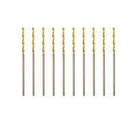 Hilpaty HSS-TiN Drill Bit 1.0mm x 34mm x 10pcs Titanium Coated Twist Drill Bits for Metal, Stainless Steel, Non Ferrous, Cast Iron, Wood