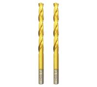 Hilpaty HSS-TiN Drill Bit 7.0mm x 109mm x 2pcs Titanium Coated Twist Drill Bits for Metal, Stainless Steel, Non Ferrous, Cast Iron, Wood