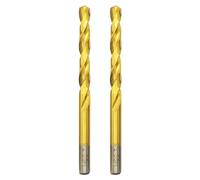 Hilpaty HSS-TiN Drill Bit 7.5mm x 109mm x 2pcs Titanium Coated Twist Drill Bits for Metal, Stainless Steel, Non Ferrous, Cast Iron, Wood