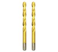 Hilpaty HSS-TiN Drill Bit 9.0mm x 125mm x 2pcs Titanium Coated Twist Drill Bits for Metal, Stainless Steel, Non Ferrous, Cast Iron, Wood