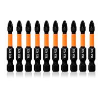 Hilpaty PZ2 Impact Driver Bits 10Pcs 50mm Length Professional Magnetic Pozidriv Screwdriver Bit Set, 1/4" Hex Shank