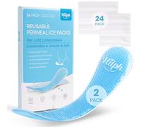 Hilph 2 Perineal Ice & Cold Packs with 24 Disposable Sleeves for Postpartum, Cooling Maternity Pads Cold Compress Therapy for Vaginal Birth Recovery, Vasectomies, Pregnancy & Hemorrhoid Relief - Blue