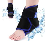 Hilph Ankle Ice Pack Wrap for Injuries, Foot Ice Pack Wrap Around for Ankle/Foot Pain Relief Flexible Hot Cold Gel Pack for Plantar Fasciitis, Sprained Ankles, Achilles Tendonitis Relief -Black