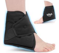 Hilph Ankle Ice Pack Wrap for Injuries, Reusable Foot Ice Pack Hot Cold Therapy Gel Cold Pack for Ankle Pain Relief, Heel Spur, Plantar Fasciitis, Achilles Tendonitis, Edema - Black