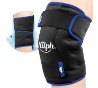 Hilph Knee Ice Pack Wrap Around Entire Knee After Replacement Surgery, Flexible Large Ice Pack for Knee Pain Relief, Reusable Hot Cold Gel Pack for Leg Sports Injuries, Swelling, ACL - Black