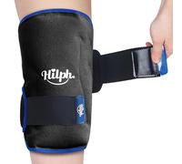 Hilph Knee Ice Pack Wrap for Pain Relief, Hot Cold Gel Pack for Knee Replacement Recovery, Arthritis & Sports Injury, 360° Adjustable Compression Wrap for Meniscus Tear & Physiotherapy - Black