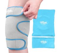 Hilph Knee Ice Pack Wrap, Reusable Gel Pack Wrap with Straps for Knee Injuries, Swelling, Bruises & Sprains, ACL - Grey