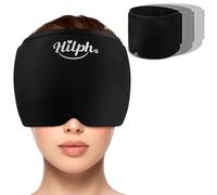 Hilph Migraine Relief Cap - Reusable Wearable Ice Pack Head Wrap - Adjustable Cold Therapy Headache Hat for Tension Headache, Sinus Pressure, Hangover & Puffy Eyes - Black