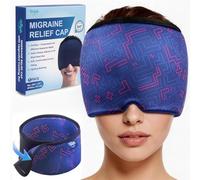 Hilph Migraine Relief Cap - Reusable Wearable Ice Pack Head Wrap - Adjustable Cold Therapy Headache Hat for Tension Headache, Sinus Pressure, Hangover & Puffy Eyes - Blue