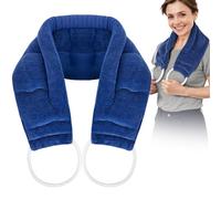 Hilph Neck Heating Pad Microwavable with Handles - Unscented Microwavable Heat Shoulder Pad for Neck Tension, Long Wheat Bag for Muscle Pain Relief - Large Moist Heat Wrap for Shoulder, Back & Cramps
