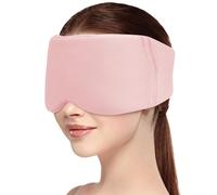 Hilph Sleeping Eye Masks, 100% Blackout Eye Mask for Sleeping, Adjustable Cotton Night Mask with Pouch for Home & Travel, Best Night Companion Eyeshade for Women Men - Pink