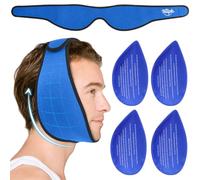 Hilph Wisdom Teeth Ice Pack Head Wrap - Reusable Face Ice Pack for Jaw Pain, TMJ & TMD, Face Oral Surgery, Dental Surgery Recovery, Tonsillectomy, Face Swelling - 4 Hot Cold Gel Packs