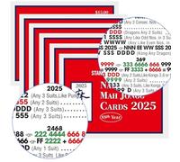 HilpurSkx 6PCS Mahjong Cards 2025 Official Revision, Large Size Print American Mah Jongg Card Set, Easy-to-Read Rule Cards for Mah Jong Group Play (Red 6Pcs)