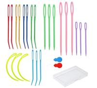 Hilsayum 25 Pcs Yarn Needles Set, Curved Darning Needles for Yarn,Plastic Yarn Needles Large Eye Sewing Needles Bent Tapestry Needle Weaving Needle with Box (25)
