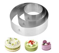 Hilsita 4/6/8 Inch Cake Rings for Baking, Stainless Steel Pastry Mould, Round Cooking Ring, Cheesecake Moulds, Breton Making Tool (2.36''H)