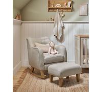 Hilston Nursing Chair & Footsool Set - Silver Woven Oak/Silver