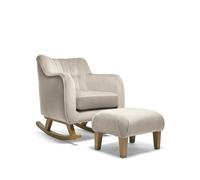 Hilston Nursing Chair & Footsool Set - Stone Velvet Stone