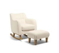 Hilston Nursing Chair & Footstool Set - Off White Boucle Off-white/Oak (Boucle)