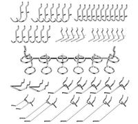 Hiltex 53106 Pegboard Hook Assortment Set, 50 Piece Heavy Duty, Pegboard Hooks for Tools, Garage & Workshops Hooks and Holders, Accessories for Craft Room, Wall Storage Shelving Peg Hooks