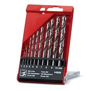 Hilti 10-Piece Precision-ground HSS-G Drill Bit Set for drilling into steel and aluminium, 135° Degree Tip Angle, Optimal Heat Reduction (1-10 mm. Class: Premium, 405312)