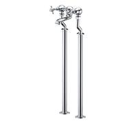 Hilton Chrome Traditional Floor Standing Bath Filler Taps | Traditional Stand Pipes Victorian | Bath Tap