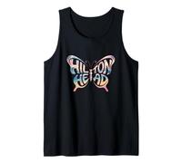 Hilton Head Butterfly - South Carolina Beach City Word Art Tank Top