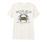 Hilton Head Island South Carolina Crab 1717 Slate Premium T-Shirt