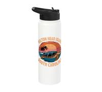 Hilton Head Island South Carolina Sea Turtle Sunset Stainless Steel Insulated Water Bottle