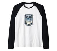 Hilton Head South Carolina Beach Palm Tree Moon Night Raglan Baseball Tee