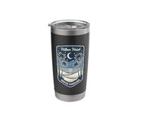 Hilton Head South Carolina Beach Palm Tree Moon Night Stainless Steel Insulated Tumbler