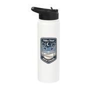 Hilton Head South Carolina Beach Palm Tree Moon Night Stainless Steel Insulated Water Bottle
