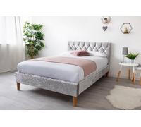 Hilton Silver Crushed Velvet Bed King Size Frame 5Ft