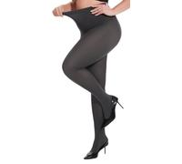 Hiltzo Women's Plus Size Tights Run Resistant Solid Color Opaque Pantyhose High Waist Footed Tights 1X, 2X, 3X, 4X Dark Grey 4XL