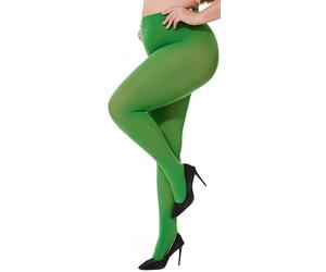 Hiltzo Women's Plus Size Tights Run Resistant Solid Color Opaque Pantyhose High Waist Footed Tights 1X, 2X, 3X, 4X Grass Green 1XL