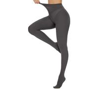 Hiltzo Women's Tights 80D Semi Opaque Soft Solid Color Footed Pantyhose Dark Grey S-M